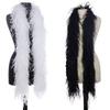 2Meters (1Ply 3Ply 5Ply 10Ply 20Ply) White Black Ostrich Feathers Boa Wedding Costume Cosplay Fashion Feathers for Crafts-1 Ply Black view 2