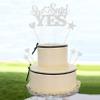 Mobile Stuff Glitter She Said Yes Cake Topper, Bridal Shower / Engagement / Proposal Cake Decoration - Bride To Be - Bachelorette Party Decoration, Wedding / Bride Shower Party Supplies (Silver) view 3