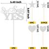 Mobile Stuff Glitter She Said Yes Cake Topper, Bridal Shower / Engagement / Proposal Cake Decoration - Bride To Be - Bachelorette Party Decoration, Wedding / Bride Shower Party Supplies (Silver) view 4