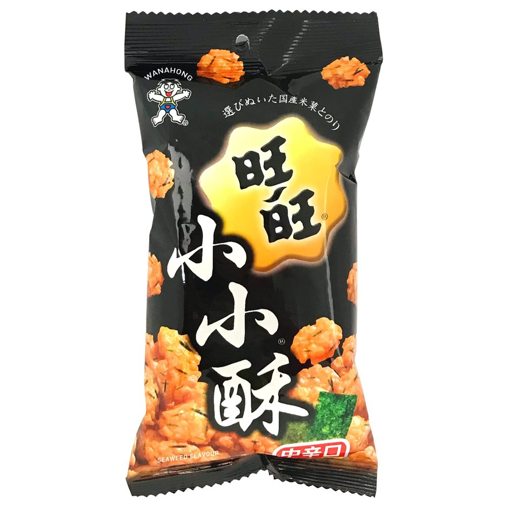 WaNaHong WantWant Premium Rice Crackers | Seaweed, Chicken, Original Crispy Rice Cake Snacks (Seaweed Flavour, 720g (12 Packs x 60g))