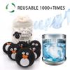 Pack of 6 Wool Dryer Balls, Muulaii Reusable Fabric Softener, Extra Large, Black Penguin view 2