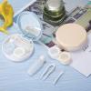 Contact Lens Case with Mirror Tweezers Suction Cup Solution Bottle Set for Home Travel Outdoor Activities 2 Pieces, blue, yellow, Contact lens container view 3