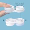 Contact Lens Case with Mirror Tweezers Suction Cup Solution Bottle Set for Home Travel Outdoor Activities 2 Pieces, blue, yellow, Contact lens container view 4