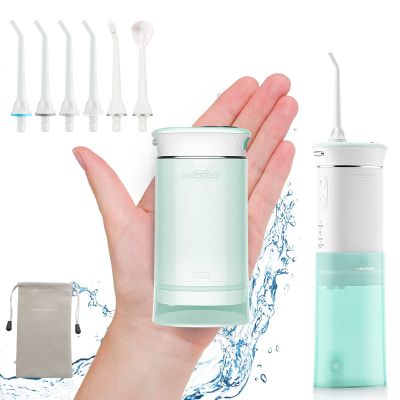 Hangsun Water Flosser Cordless Oral Irrigator Portable Water Pick Teeth Cleaner HOC600 IPX7 Waterproof Electric Dental Flossers with DIY Modes 6 Jet Tips for Braces Care Travel and Home Use Green