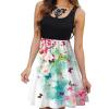 Chemises & Negligees Women Plus Size O-Neck Sleepwear Floral Print Dress Green view 2