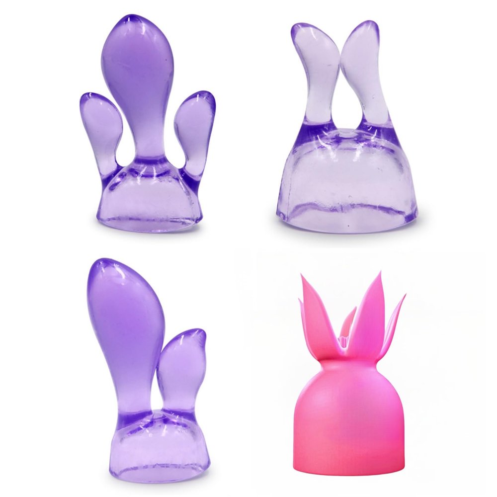 SNAILAGE Silicone Massage Attachments 4 Pcs Replaceable Accessories Matching 4.0 cm Massager Head for Deep Tissue Muscle Relaxation B (1), Purple