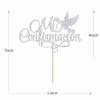 Silver Glitter Mi Confirmacin Cake Topper - Holy Confirmation Decorations - Wedding, Bridal Shower, God Bless, Baptism Party Decorations view 3