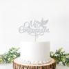 Silver Glitter Mi Confirmacin Cake Topper - Holy Confirmation Decorations - Wedding, Bridal Shower, God Bless, Baptism Party Decorations view 4