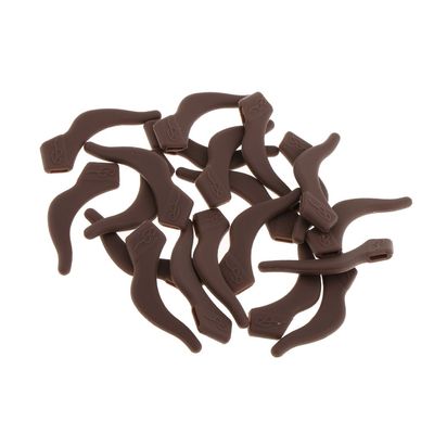 10 Pairs Silicone Glasses Ear Hooks Tip Eyeglasses Grip Anti-slip Temple Holder - Brown, as described