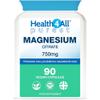 Health4All Magnesium Citrate 750mg per Capsule 90 Capsules, High Strength 225mg Elemental Magnesium, Easily Absorbable, Highly Bioavailable, Purest: no Additives, Vegan Supplement | Made in UK view 1