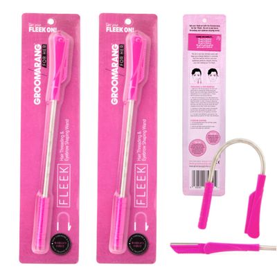 Eyebrow Shaper & Dermaplaning Tool with Epilator - x2 Groomarang Razor Shaver for Her Dermaplaning Blades for Face, Eyebrows, Legs, Arms etc - Removes Unwanted Peach Fuzz, Eyebrow & Facial Hair