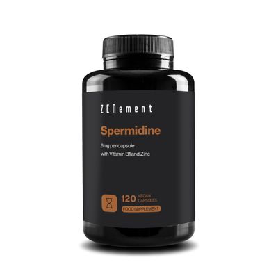 Spermidine  6 mg per Capsule with Vitamin B1 and Zinc  High Dosage  120 Vegan Capsules  100% Natural Wheat Germ Extract  Additive-Free, Non-GMO - Zenement