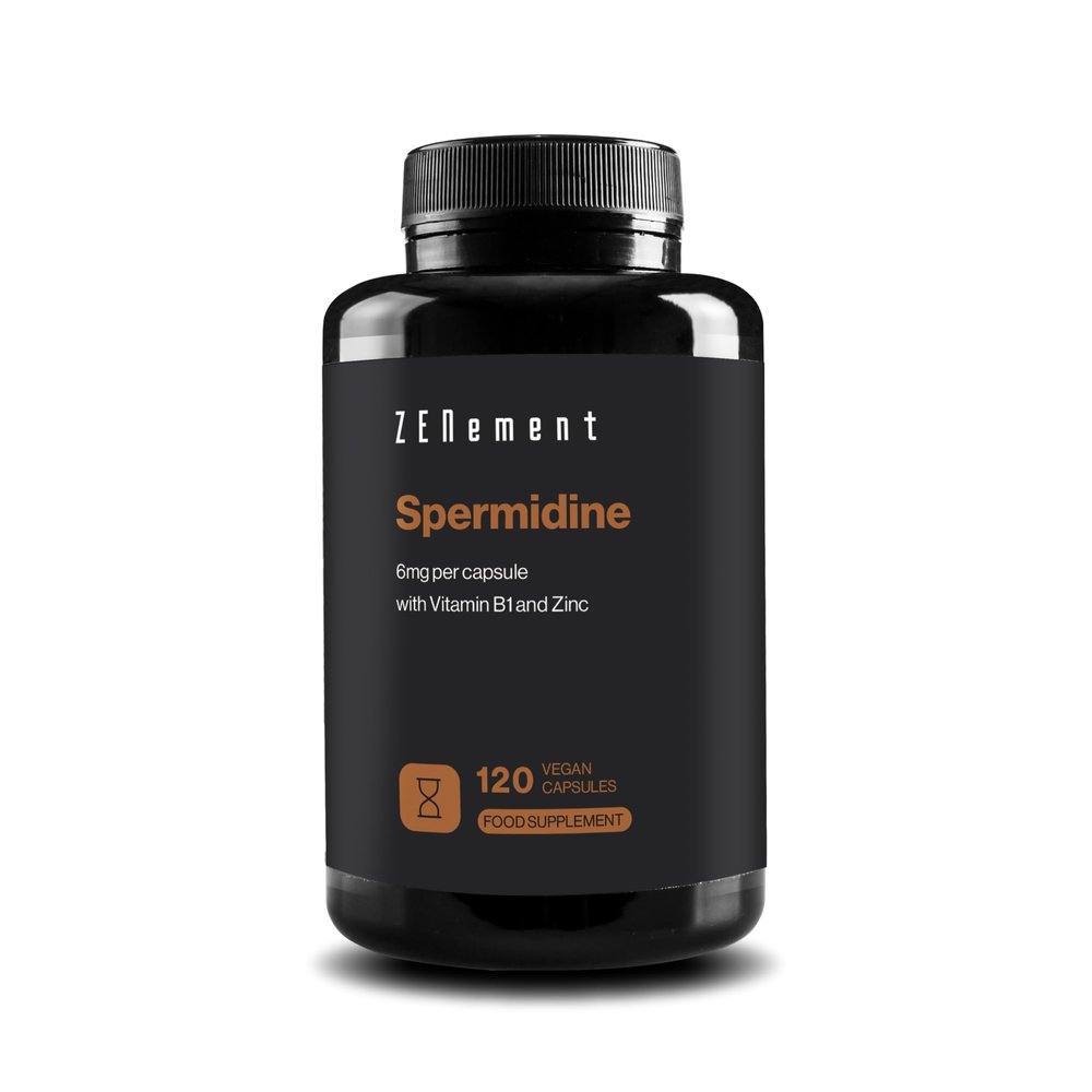 Spermidine  6 mg per Capsule with Vitamin B1 and Zinc  High Dosage  120 Vegan Capsules  100% Natural Wheat Germ Extract  Additive-Free, Non-GMO - Zenement