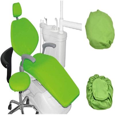 HSTMTWKHA 4 pcs Set Dental Chair PU Leather Seat Cover Waterproof Elastic Dental Chair Cover Dentist Protector Contains Headrest Back Cushion Chair Cover(C)