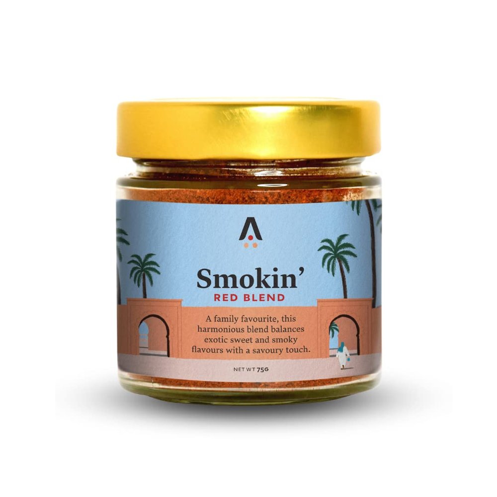 Jida Smokin Red Spice Blend (75g Glass Jar, 2.64oz) | Shakshuka Seasoning | Middle Eastern Spices Blend | Vegan Spices