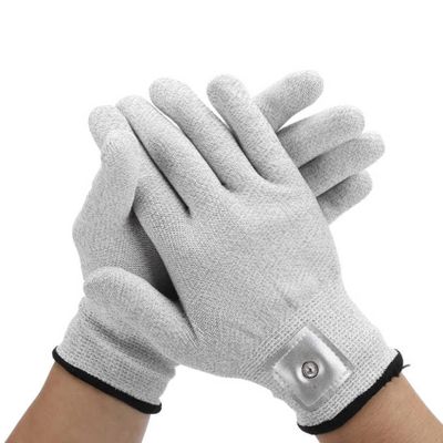 ASXZ Silver Fiber Electromagnetic Radiation Protective Gloves, Emf Blocking, Electrode Gloves, for Relaxation Hand Pain Relief,Gray
