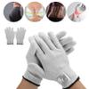 ASXZ Silver Fiber Electromagnetic Radiation Protective Gloves, Emf Blocking, Electrode Gloves, for Relaxation Hand Pain Relief,Gray view 2
