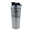 Getagift 500ml Aluminium Shaker Bottle for Supplement Shakes - Easy Clean, Durable Cup Mothers Day, Only The Best Aunt gets Promoted To Godmother Birthday, God Mom. (Silver) view 1
