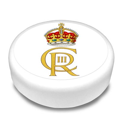 Cakeshop 7" (18cm) Round King Charles III 3rd Coronation Royal Cypher Image Edible Cake Topper Cake Decoration - Premium Icing Precut