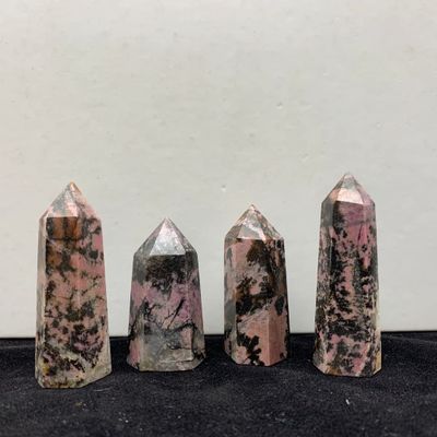 XUQULI gemstones for decoration 1pc Natural Rhodonite Crystal Quartz Wand Point Crystal Mineral Home Decoration Natural Healing Stones and Crystals Aura Chakra Crystal (Size : 80-90mm)