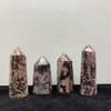 XUQULI gemstones for decoration 1pc Natural Rhodonite Crystal Quartz Wand Point Crystal Mineral Home Decoration Natural Healing Stones and Crystals Aura Chakra Crystal (Size : 80-90mm) view 1