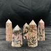 XUQULI gemstones for decoration 1pc Natural Rhodonite Crystal Quartz Wand Point Crystal Mineral Home Decoration Natural Healing Stones and Crystals Aura Chakra Crystal (Size : 80-90mm) view 3