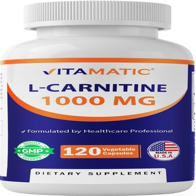 Vitamatic L-Carnitine Fumarate 1000 mg - 120 Vegetable Capsules