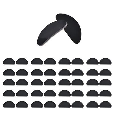 20 Pairs D-Shaped Self Stick Silicone Nose Pads Eyeglass Nose Pads Cushions Stick on Anti-Slip Adhesive for Full Frame Eyeglasses Sunglasses (19 * 8 * 1mm)