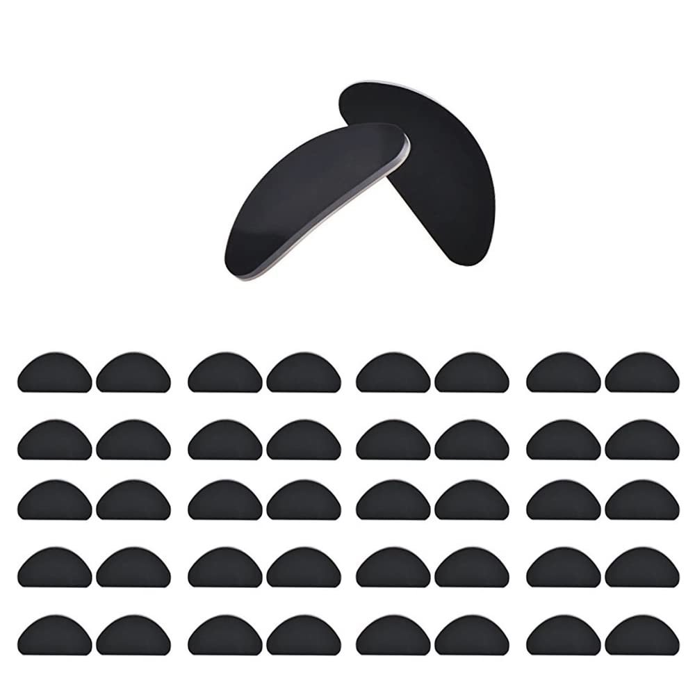 20 Pairs D-Shaped Self Stick Silicone Nose Pads Eyeglass Nose Pads Cushions Stick on Anti-Slip Adhesive for Full Frame Eyeglasses Sunglasses (19 * 8 * 1mm)