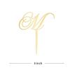 Custom Initial Cake Topper, Wedding Initials Monogram Topper Rustic Wreath, Natural Wedding Topper, Wedding Initials Monogram Topper Rustic Wreath, Cake Topper Mirrored Gold Acrylic, Birthday view 2