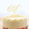 Custom Initial Cake Topper, Wedding Initials Monogram Topper Rustic Wreath, Natural Wedding Topper, Wedding Initials Monogram Topper Rustic Wreath, Cake Topper Mirrored Gold Acrylic, Birthday view 3