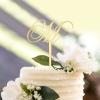 Custom Initial Cake Topper, Wedding Initials Monogram Topper Rustic Wreath, Natural Wedding Topper, Wedding Initials Monogram Topper Rustic Wreath, Cake Topper Mirrored Gold Acrylic, Birthday view 4