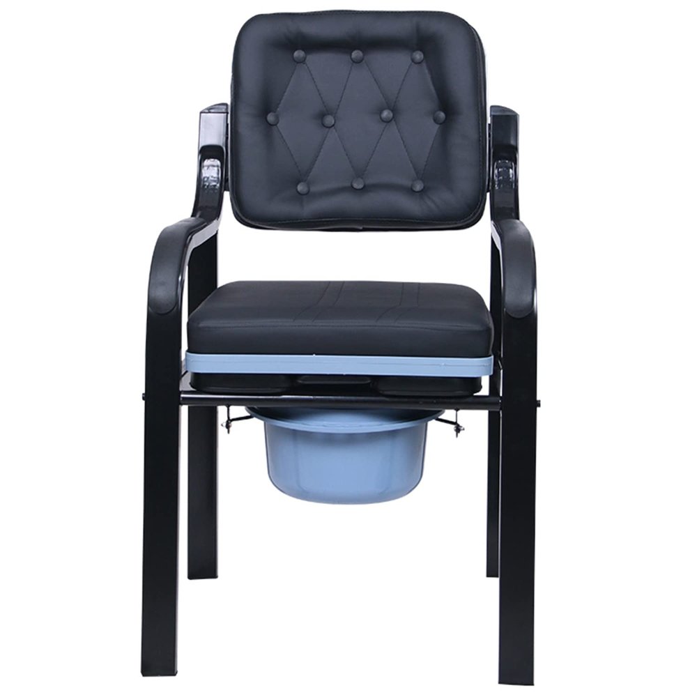 Winter Deluxe Comfort Bedside Commode Chair, with Removable Seat Pad and Padded Backrest, Non-Slip Shower Chair for Elderly Disabled Pregnant Women (Size : A)