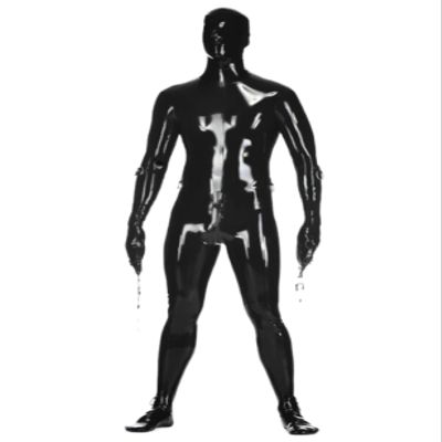 100% Latex Rubber Gummi Black Sexy Tights, Handsome, Comfortable, Role-Playing, Party, Uniform xs-XXL 0.4 mm,Black,L