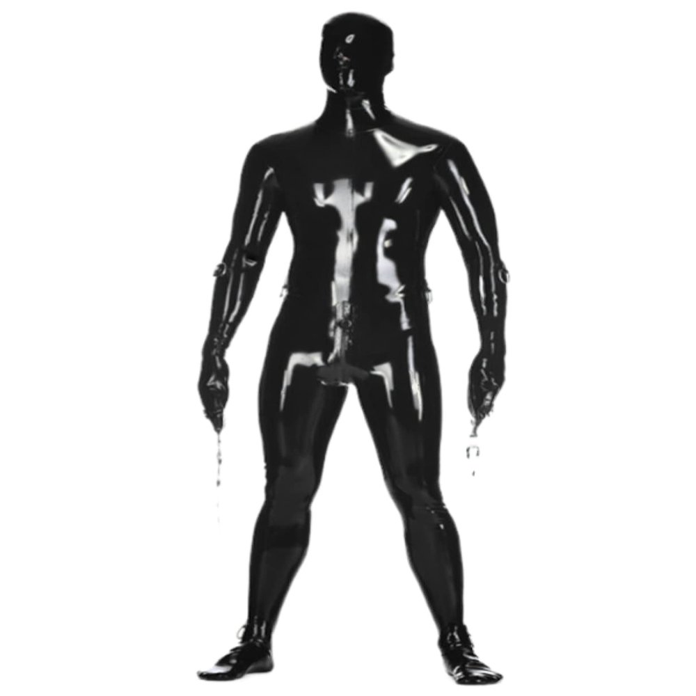 100% Latex Rubber Gummi Black Sexy Tights, Handsome, Comfortable, Role-Playing, Party, Uniform xs-XXL 0.4 mm,Black,L