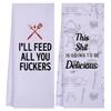 LXOMILL Funny Kitchen Towels for Men, Women, BBQ Grilling Cooking Dish Towels, Funny Birthday Gifts for Husband, Dad, Boyfriend, Friend, Hilarious Gag Gift for Chefs view 1
