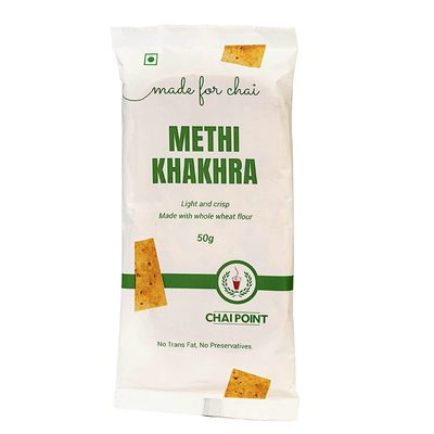 Chai Point Methi Khakhra (Pack of 10) | Ready to Eat Snacks | Chai Time Snacks | Indian Snacks
