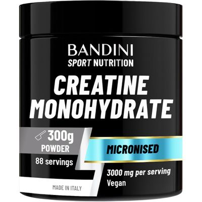 Bandini Creatine Monohydrate Powder 300g (88 x 3g Servings), Pure, Micronised for Easy Mixing & Consumption, Improve Pre Workout, Physical Performance and Recovery, Muscle Power & Strength, Non-GMO