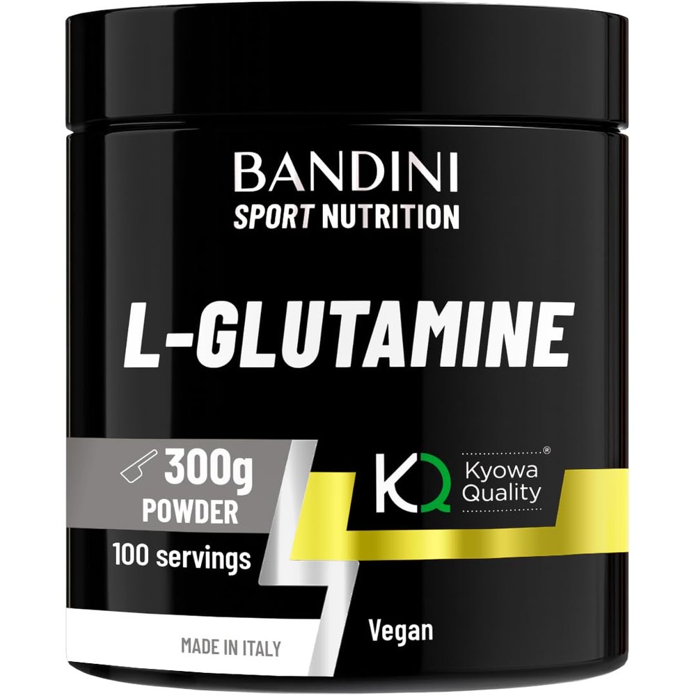 Bandini L-Glutamine Powder | 3000 mg Pure Kyowa Quality Glutamine per Dose | Vegan Amino Acid Produced Through Fermentation | Muscle Strength & Recovery, Boosts Immune System | 300 g/100 Servings