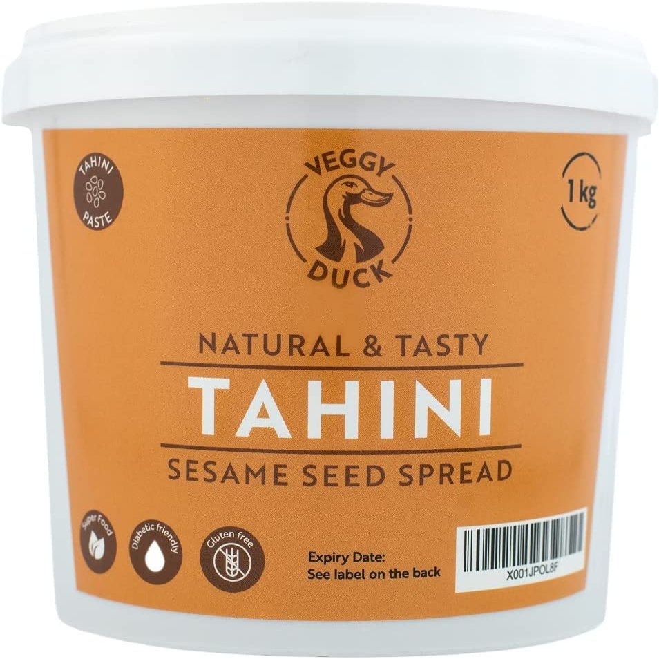 Veggy Duck - Tahini Paste (1Kg) - Tahini | Roasted & Pressed Sesame Seeds | Non-GMO | Vegan | Rich Creamy Taste for Hummus