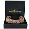 Ladies Pure Copper Magnetic Bracelet Women Copper Bangle Cuff 6 Neodymium Magnets Adjustable, Floral Pattern-EF (L: Wrist 19.5-22.5cm/7.6-8.75") view 1