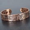 Ladies Pure Copper Magnetic Bracelet Women Copper Bangle Cuff 6 Neodymium Magnets Adjustable, Floral Pattern-EF (L: Wrist 19.5-22.5cm/7.6-8.75") view 3