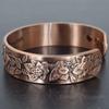 Ladies Pure Copper Magnetic Bracelet Women Copper Bangle Cuff 6 Neodymium Magnets Adjustable, Floral Pattern-EF (L: Wrist 19.5-22.5cm/7.6-8.75") view 4
