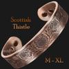 Extra Large Copper Magnetic Bracelet Men Pure Copper Wristband 6 Neodymium Magnets, Adjustable, Scottish Thistle-ST (XL: Wrist 2224cm/8.69.5) view 3
