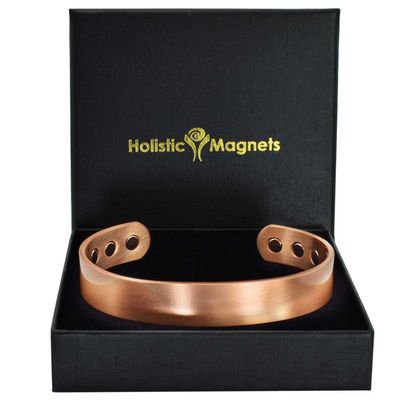 Pure Copper Magnetic Bracelet Men Women Copper Bangle Cuff 6 Neodymium Magnets Unisex Adjustable-CB (M: Wrist 16.519.5cm/6.37.7)