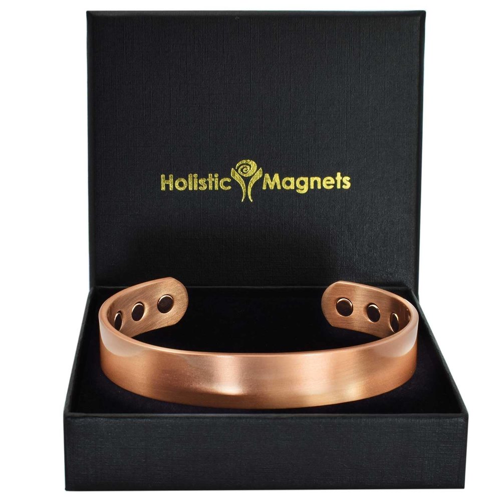 Pure Copper Magnetic Bracelet Men Women Copper Bangle Cuff 6 Neodymium Magnets Unisex Adjustable-CB (M: Wrist 16.519.5cm/6.37.7)