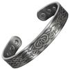 XL Mens Copper Magnetic Bracelet Viking Copper Bangle Pewter Plated 6 Neodymium Magnets Adjustable - Viking Design-VGP (XL: Wrist 2224cm/8.69.5) view 2