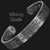 XL Mens Copper Magnetic Bracelet Viking Copper Bangle Pewter Plated 6 Neodymium Magnets Adjustable - Viking Design-VGP (XL: Wrist 2224cm/8.69.5) view 3