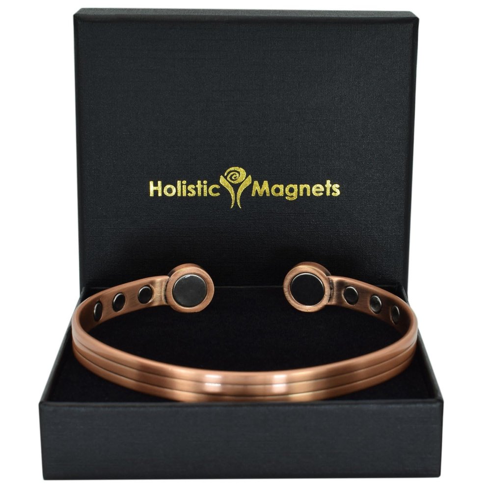 XXL Solid Copper Magnetic Bracelet Men Women Copper Bangle Large High Power Neodymium Magnets Unisex Adjustable-HPH (Wrists 24-26cm/9.5-10")