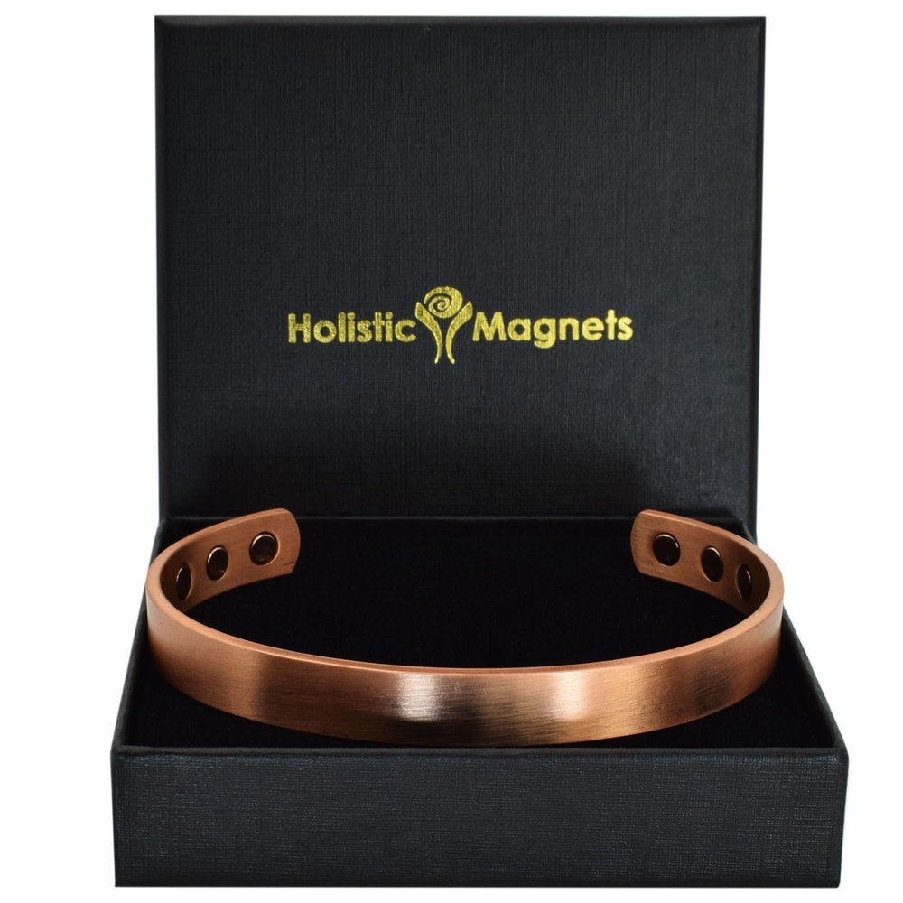 XL Pure Copper Magnetic Bracelet Men Women Copper Bangle Cuff 6 Neodymium Magnets Unisex Adjustable-CSL (XL: Wrist 2224cm/8.69.5)